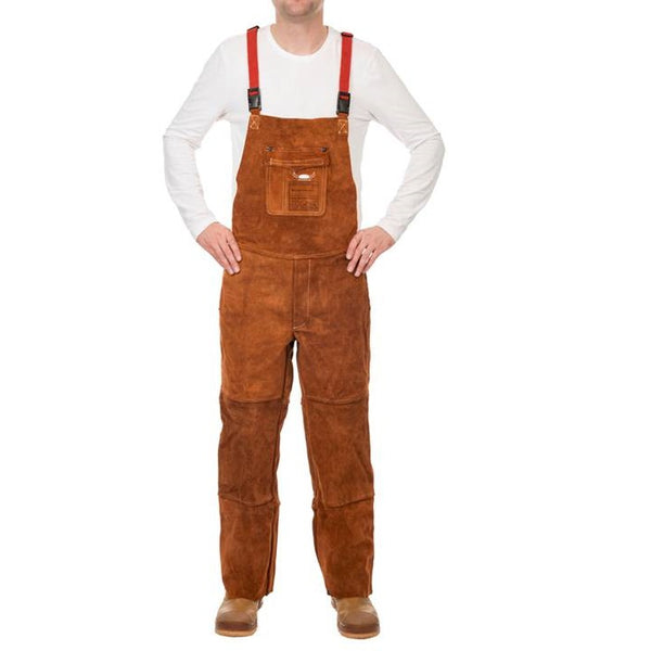 schweisser latzhose aus spalt rindleder vorne