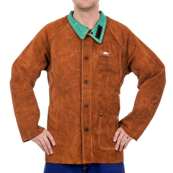 schweisserjacke aus spalt rindleder vorne